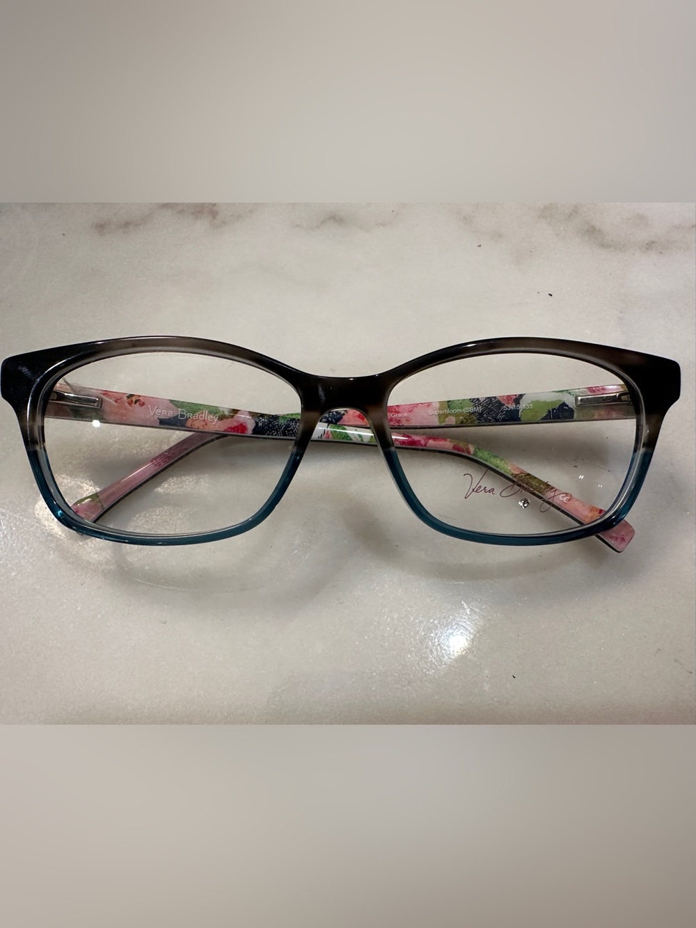 Vera Bradley Christina Paisley Dot Brown Lavender Eyeglass Frames - NWT